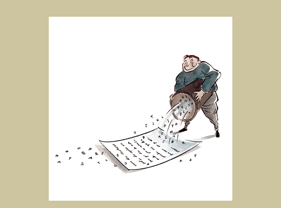 24. �Redacci�, il�lustraci� per a llibre escolar